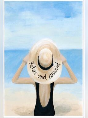 Oliver Gal Coastal Wall Canvas “Relax and Unwind” 30x36